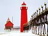 Grand Haven Lighthouse in Winter, MI 